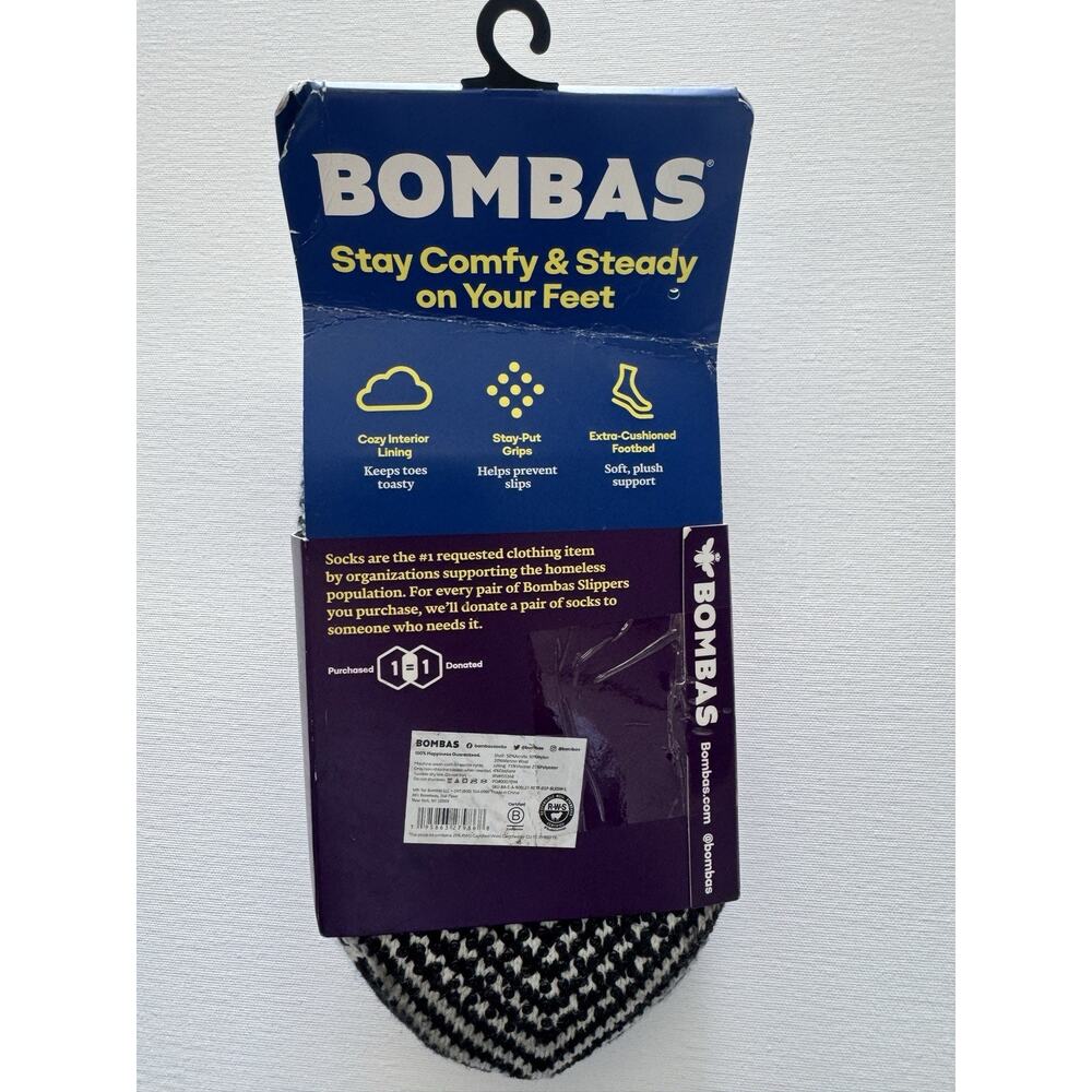 Bombas The Gripper Slipper Half Sock. Half Slipper. 100% Cozy Large NWT! - Picture 2 of 3